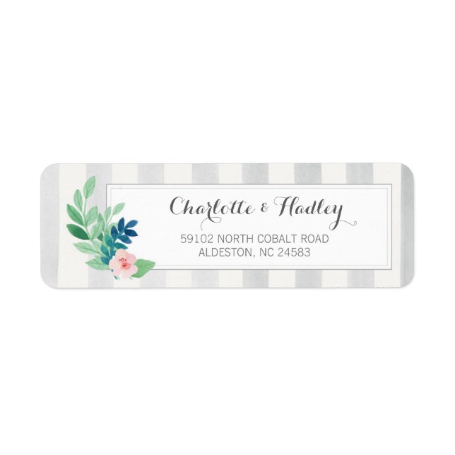 Modern Stripes & Watercolor Floral Pansy (Front)