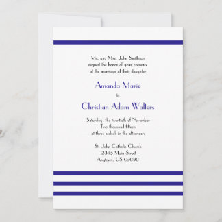 Modern Stripes Wedding Invitations (Navy Blue)