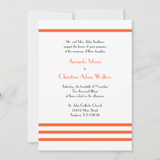 Modern Stripes Wedding Invitations (Orange)