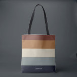 Modern Stripes with Monogram Earthy Tote Bag<br><div class="desc">Colourful trendy striped pattern - featuring harmonious colours in earthy colours. Personalize with your name or monogram.  If you need it in different colours please click on the contact button under the product description,  I'm happy to help.</div>