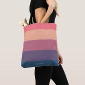 Modern Stripes with Monogram Tote Bag (Close Up)