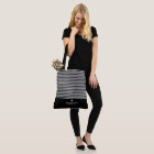 Modern Stripes with Upscale Heart Monogram Black