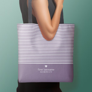 Modern Stripes with Upscale Heart Monogram Crossbody Bag