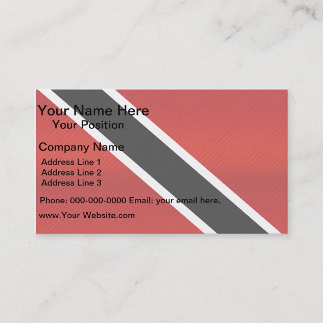 Modern Stripped Trinidadian flag Business Card (Front)