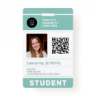 Modern student photo ID QR code school university