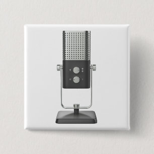 Modern studio microphone 2 inch square button