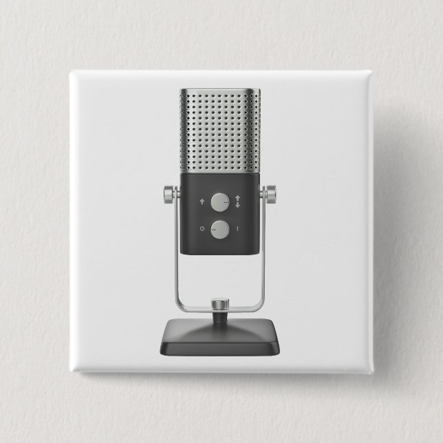 Modern studio microphone 2 inch square button (Front)