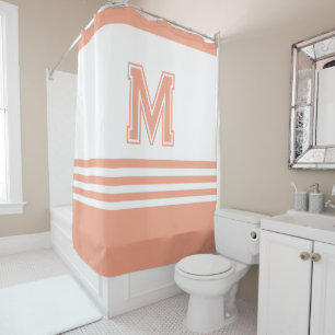  Modern styilsh Whit& Peach Initial Monogram
