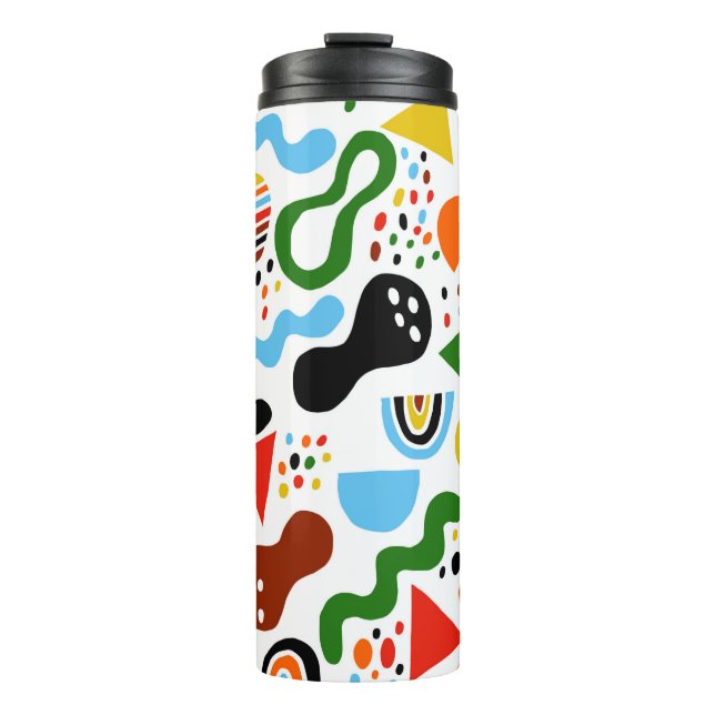 Modern style abstraction with composition made of  thermal tumbler (Front)