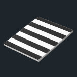 Modern Style Black And White Stripes Notepad<br><div class="desc">Bold black and white graphic stripes decor in horizontal or in vertical fashion are a modern classic graphic design style that always make for a great custom gift for yourself or for someone special on your list, these are sure to make an impression on any festive occasions. Email us using...</div>