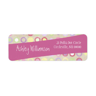 Modern Style Dots and Cirles Pink Diagonal Ribbon