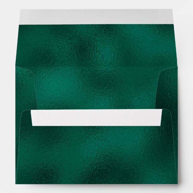 Modern Style Faux Teal Green Foil Envelope (Back (Bottom))