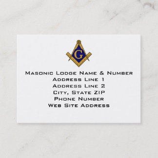 Modern Style Masonic Lodge Business Card