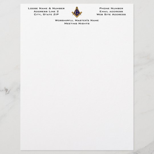 Modern Style Masonic Lodge Letterhead Zazzleca