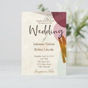 Modern style paint wedding invitation