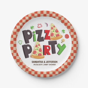 Modern Style Pizza Party Paper Plate