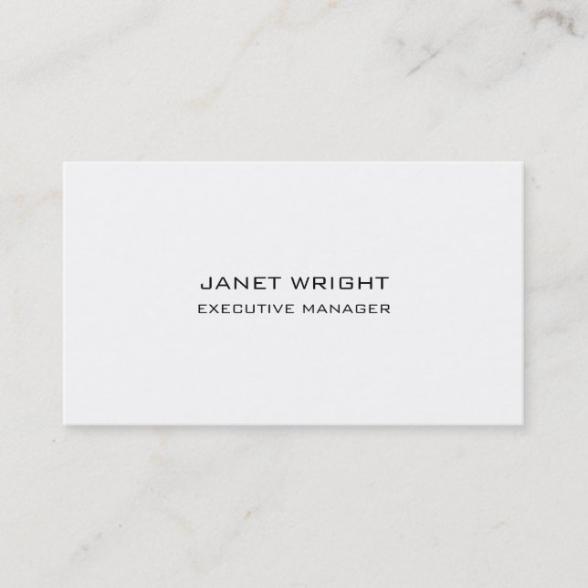 Modern Style Plain Simple Black White Professional Business Card (Front)