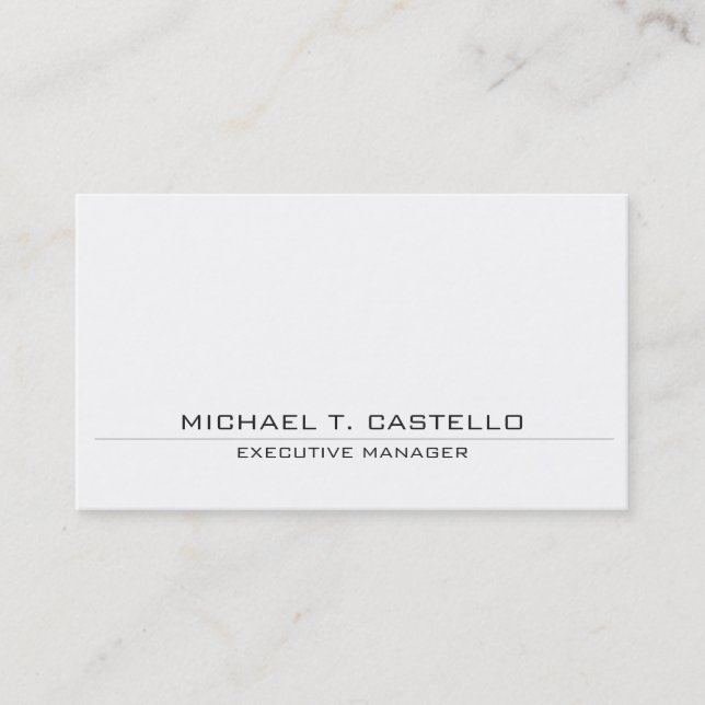 Modern Style Plain Simple White Professional Business Card (Front)