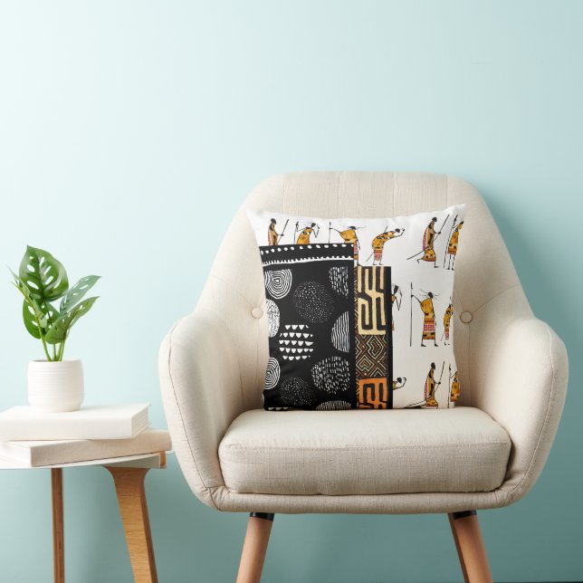 Modern Style Print Throw Pillow (Chair)