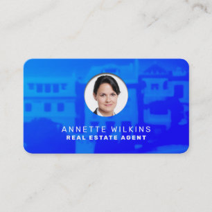 Modern style profile image blue business card