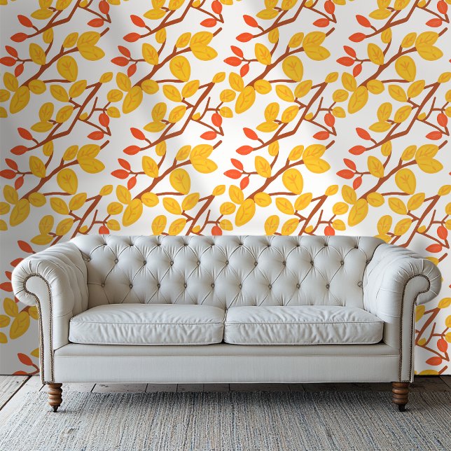 Modern Style Wallpaper Orange and Red Branches (Creator Uploaded)