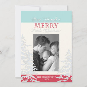Modern Style White Christmas Trees Photo Cards