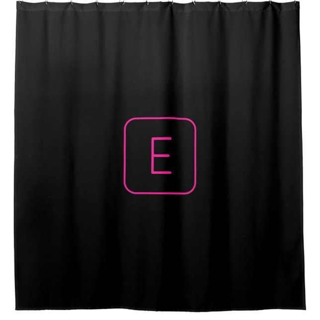 Modern Styled Initial Monogram | Pink & Black (Front)