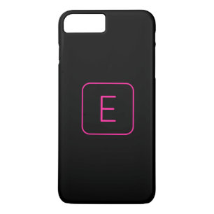 Modern Styled Initial Monogram Pink & Black Case-Mate iPhone Case
