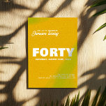 Modern Stylish | 40th Birthday Photo Invitation<br><div class="desc">Celebrate a milestone in vibrant style with this modern 40th birthday invitation, featuring bold white typography, elegant script accents, and a textured swirl background in a striking mustard yellow. Personalize with the birthday person’s name, age, party date, and event details for a one-of-a-kind keepsake. Perfect for milestone birthdays from 30...</div>