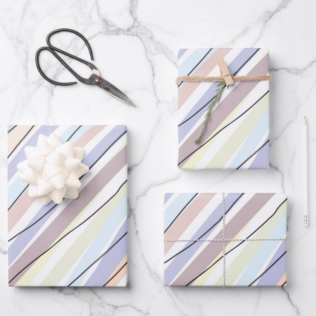 Modern Stylish Abstract Pastel Design Wrapping Paper Sheet (Front)