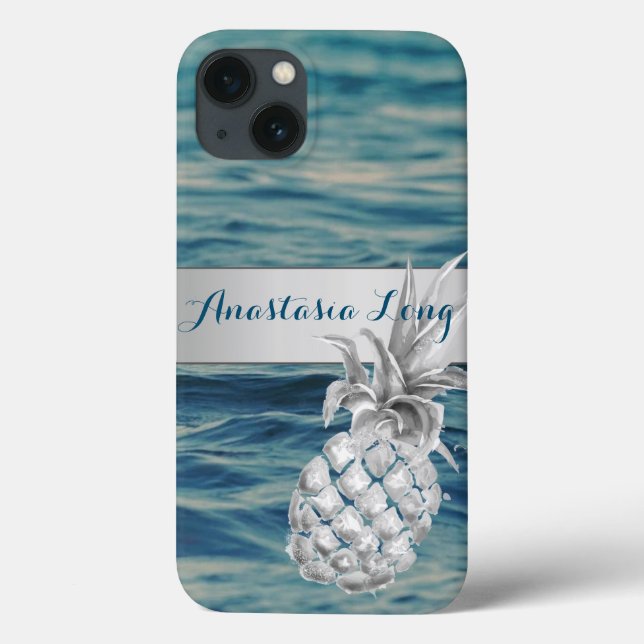 Modern Stylish, Beach, See, Pineapple Case-Mate iPhone Case (Back)