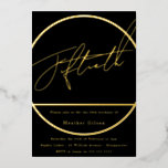 Modern Stylish Black 50th Birthday Party Gold<br><div class="desc">Modern Stylish Black 50th Birthday Party Gold Foil Invitation
See other invitations in our Niche and Nest Store</div>