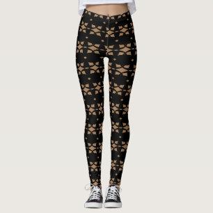 Modern Stylish Black and Beige Leggings