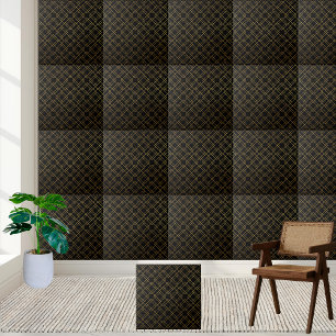 Modern Stylish Black and Gold Geometric Tile