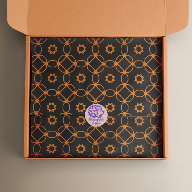 Modern Stylish Black And Orange Geometric Pattern Tissue Paper (Creator Uploaded)