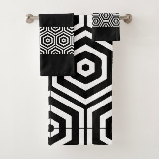 Modern stylish Black and white bathroom Bath Towel Set