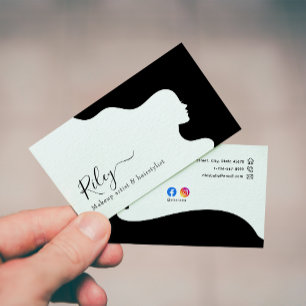 Modern Stylish Black and White Hairstylist Business Card