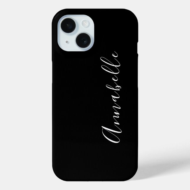 Modern Stylish Black and White Monogram  Case-Mate iPhone Case (Back)