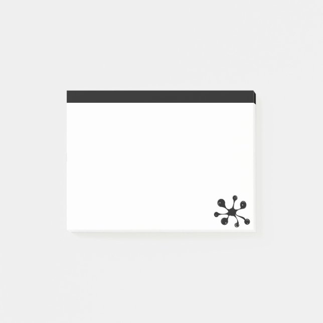 Modern stylish black and white post-it notes (Front)