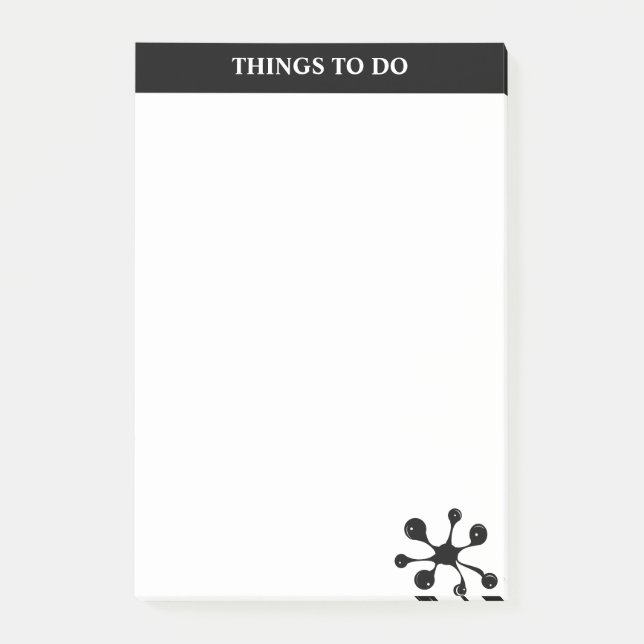 Modern stylish black and white post-it notes (Front)