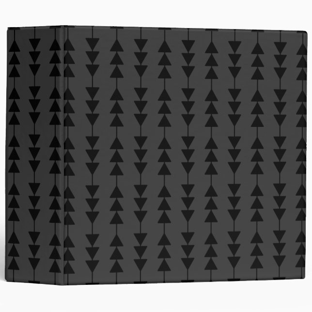 Modern & Stylish Black Hanging Triangles on Smoky Binder (Front/Spine)