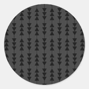 Modern & Stylish Black Hanging Triangles on Smoky Classic Round Sticker