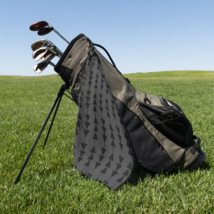 Modern & Stylish Black Hanging Triangles on Smoky Golf Towel