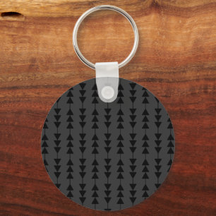 Modern & Stylish Black Hanging Triangles on Smoky Keychain