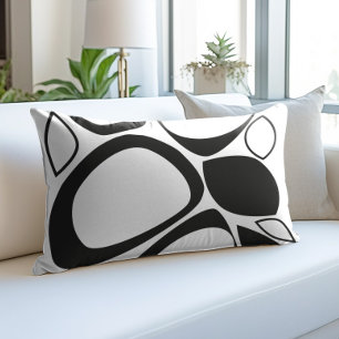 Modern Stylish Black White Abstract Pattern Accent Pillow