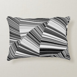Modern Stylish Black White Silver Pattern Accent Pillow