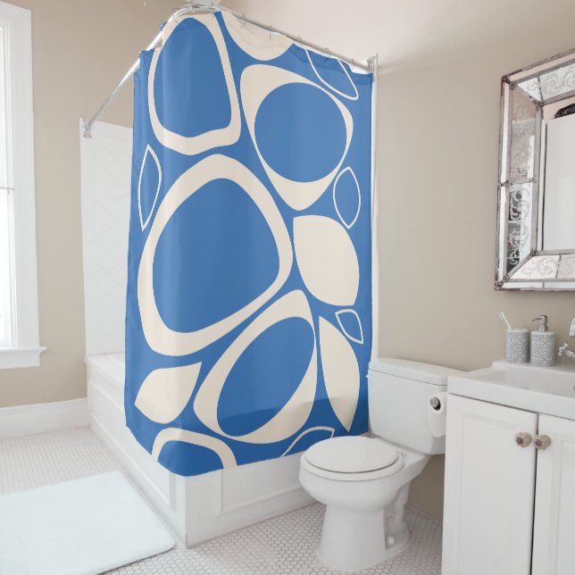Modern Stylish Blue Cream Abstract Pattern (In Situ)