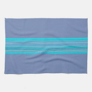 Modern Stylish Blue Striped Pattern Kitchen Towel