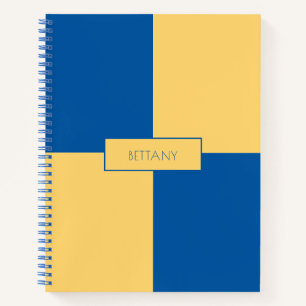 Modern Stylish Blue & Yellow Chequered Notebook