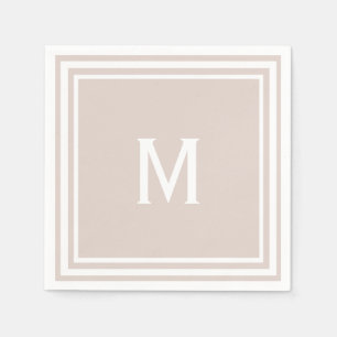 Modern Stylish Blush Custom Monogram Napkin